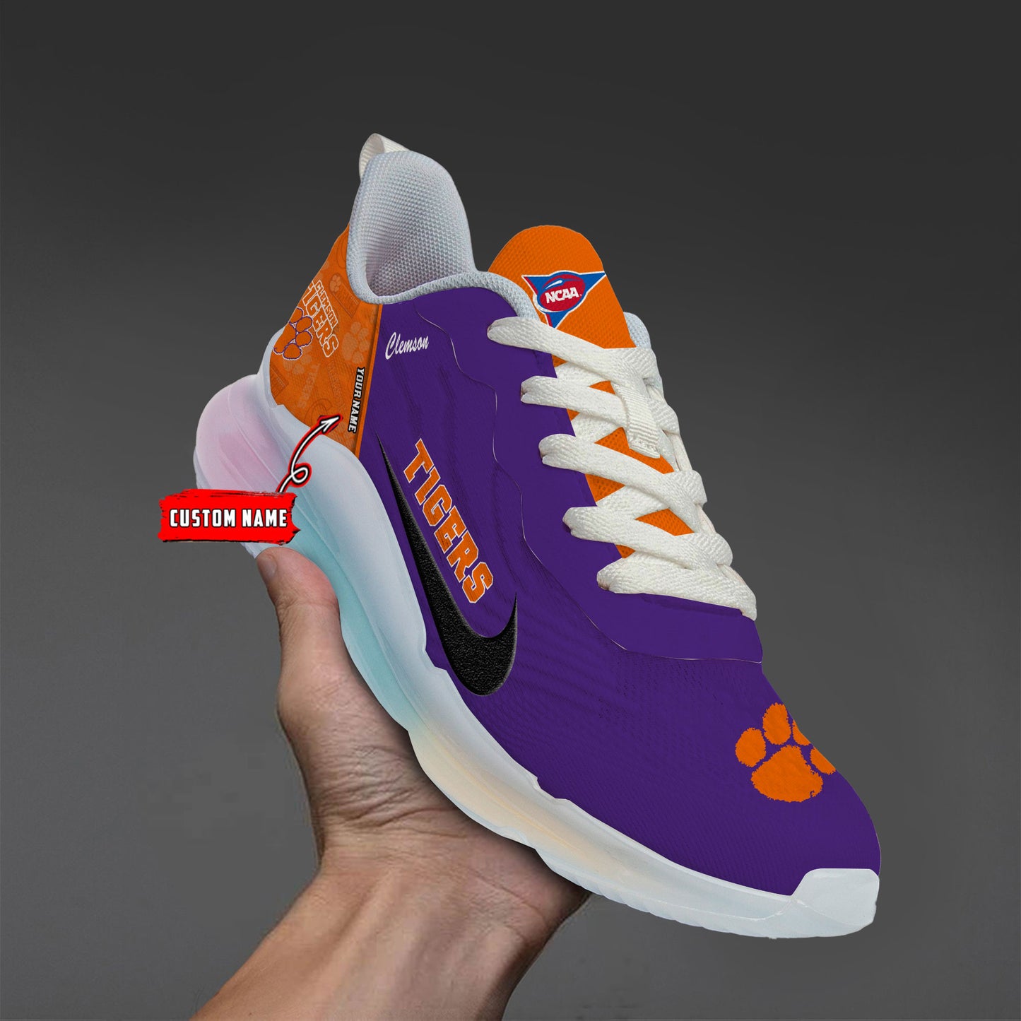 Clemson Tigers Rainbow Cushion Running Shoes AZBTCRS00037