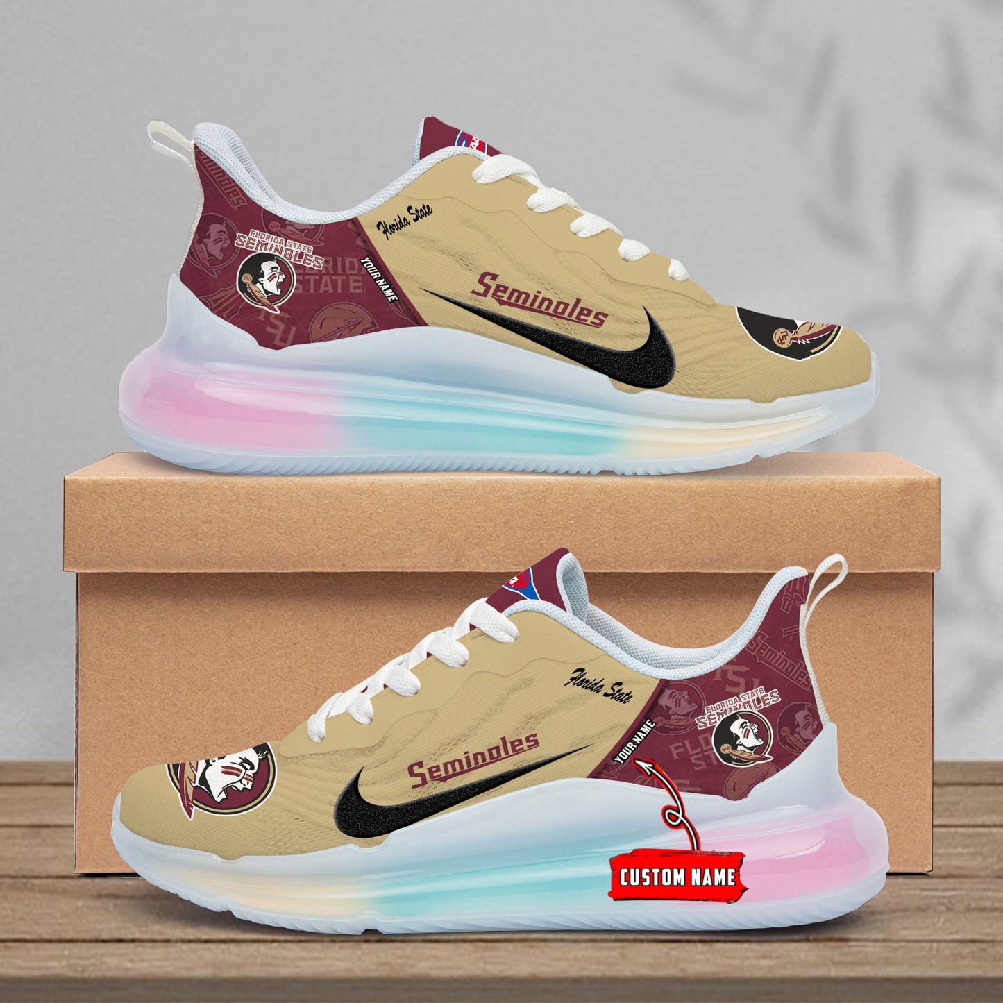 Florida State Seminoles  Rainbow Cushion Running Shoes AZBTCRS00039