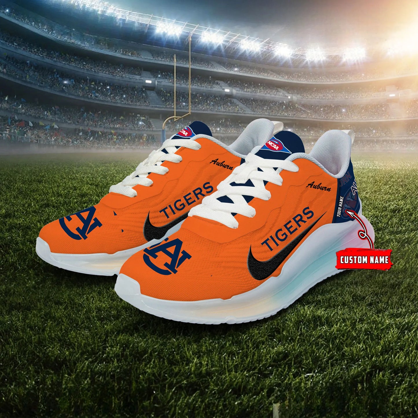 Auburn Tigers Rainbow Cushion Running Shoes AZBTCRS00035