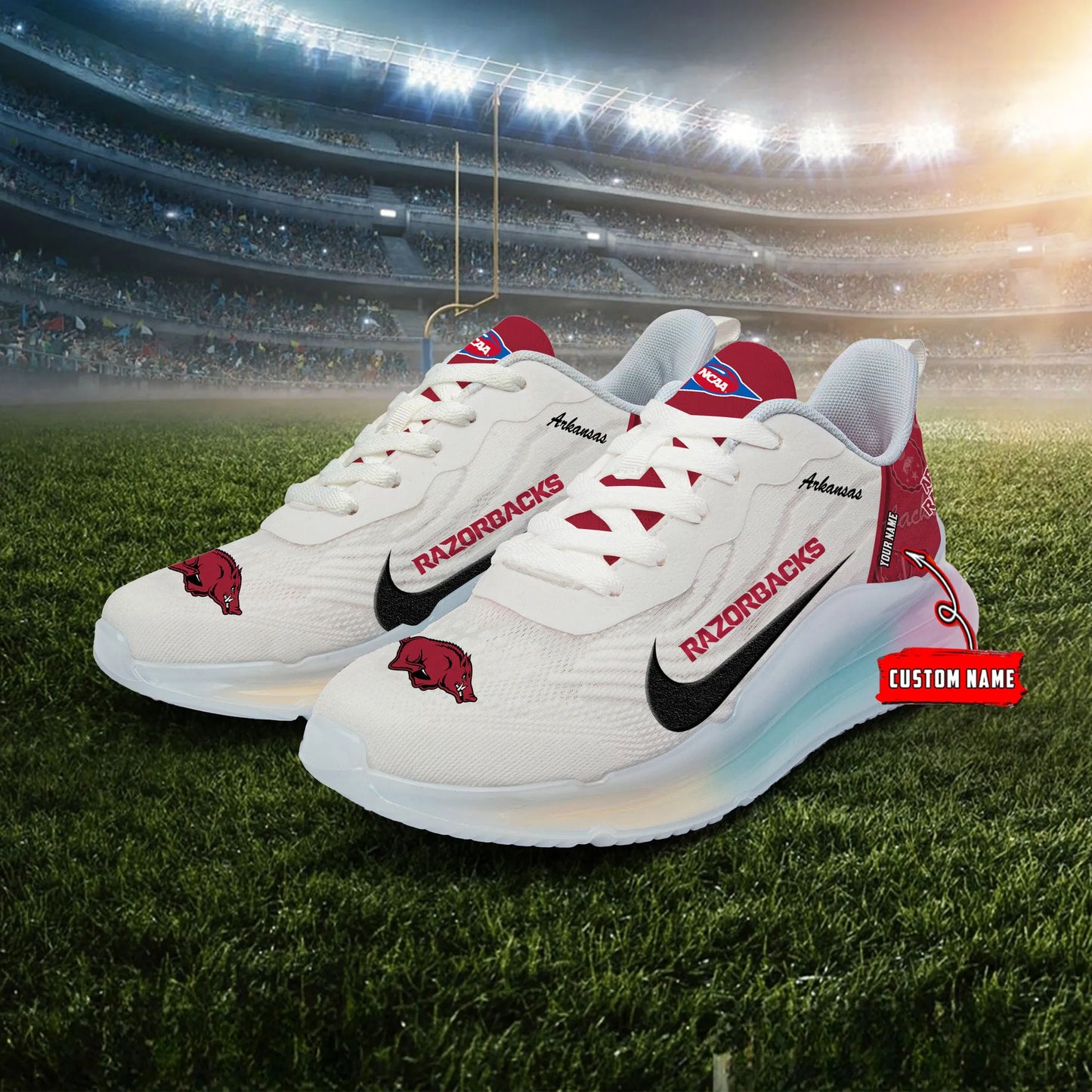 Arkansas Razorbacks Rainbow Cushion Running Shoes AZBTCRS00054