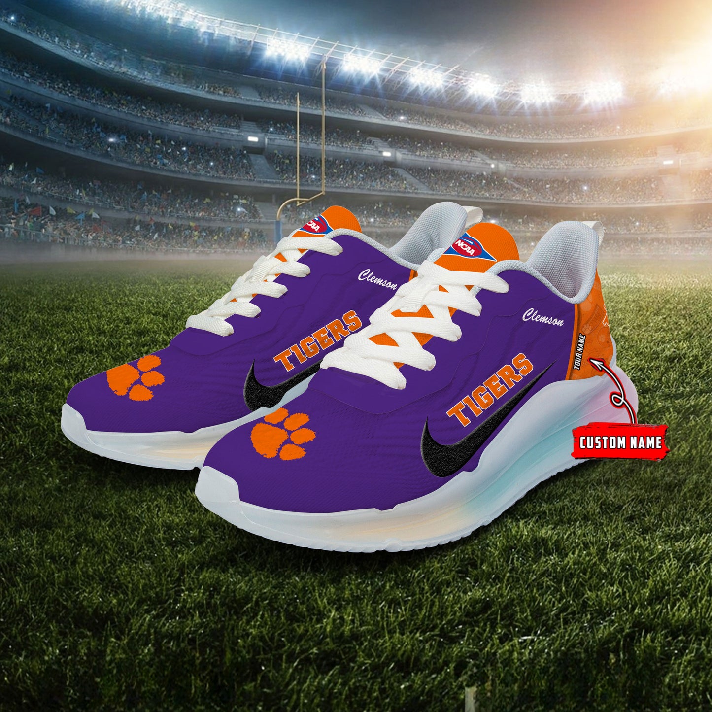 Clemson Tigers Rainbow Cushion Running Shoes AZBTCRS00037