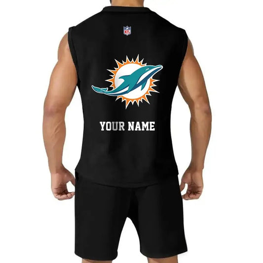 Miami Dolphins Combo Men Jersey Tank Top and Shorts AZICOTATTMS00007