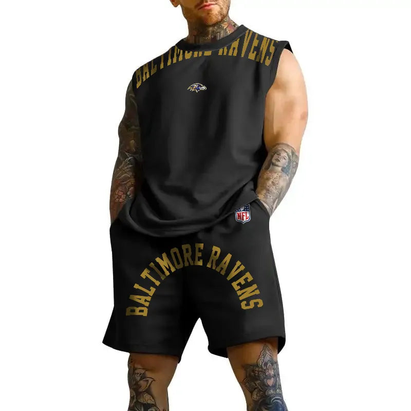 Baltimore Ravens Combo Men Jersey Tank Top and Shorts AZICOTATTMS00008
