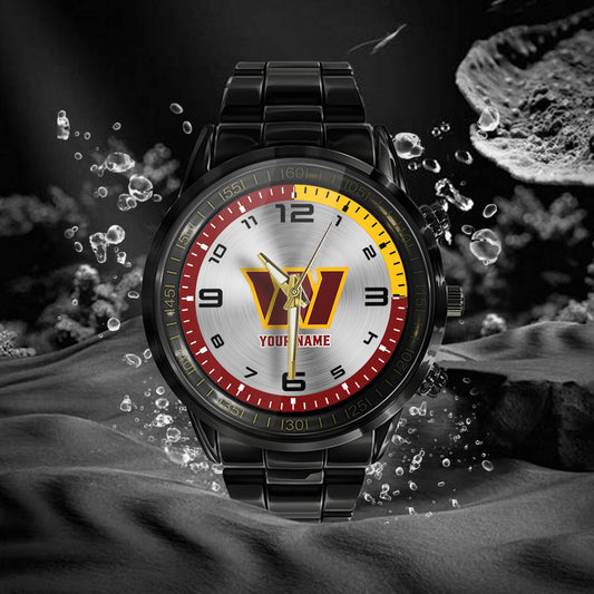 Washington Commanders Black Fashion Watch Gifts For Sport Fans AZWATCH032