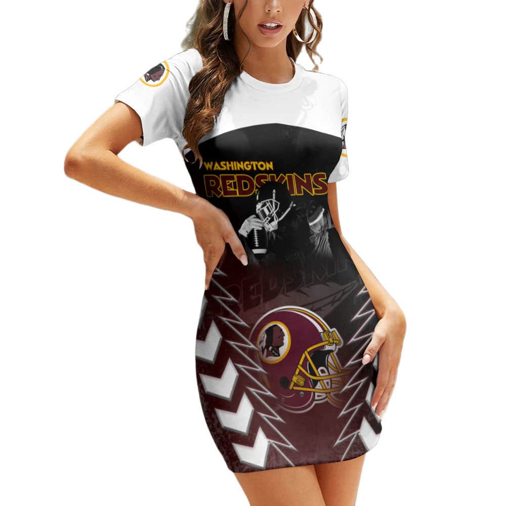 Washington Redskins Casual Short Sleeve Bodycon Mini Dress BG60