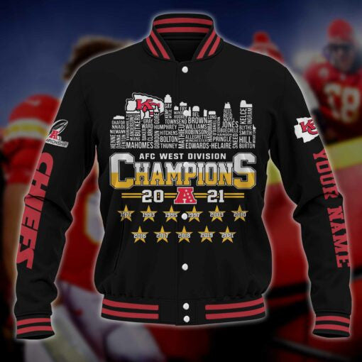West Division Kansas City Chiefs Champions Baseball Jacket 104
