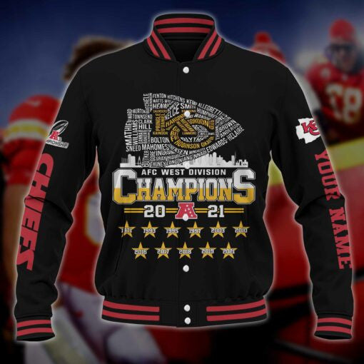 West Division Kansas City Chiefs Champions Baseball Jacket 105