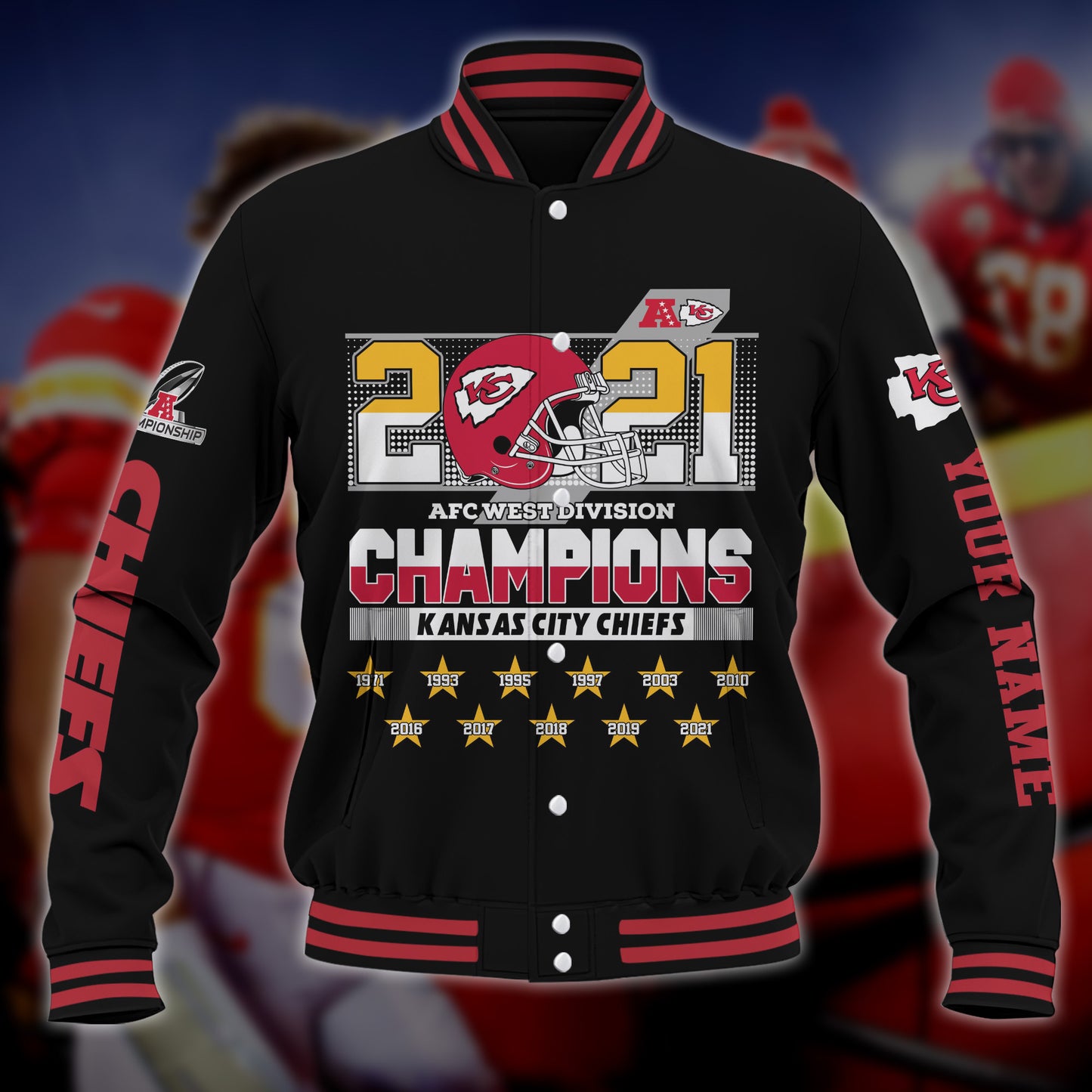 West Division Kansas City Chiefs Champions Baseball Jacket 106