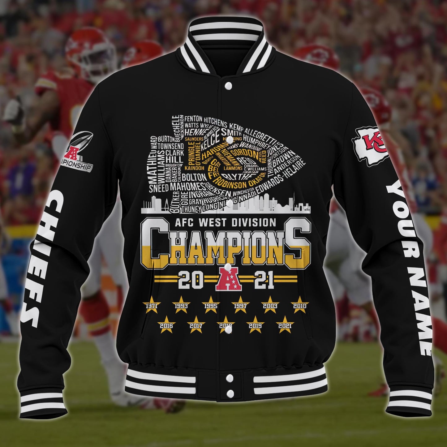 West Division Kansas City Chiefs Champions Baseball Jacket 111