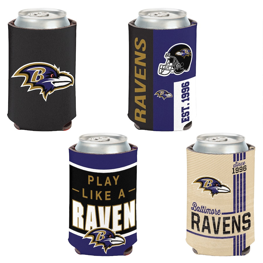 Baltimore Ravens 4-Pack 12oz Can Cooler Set Gifts For Fan New 2025 AZHACCS12000003