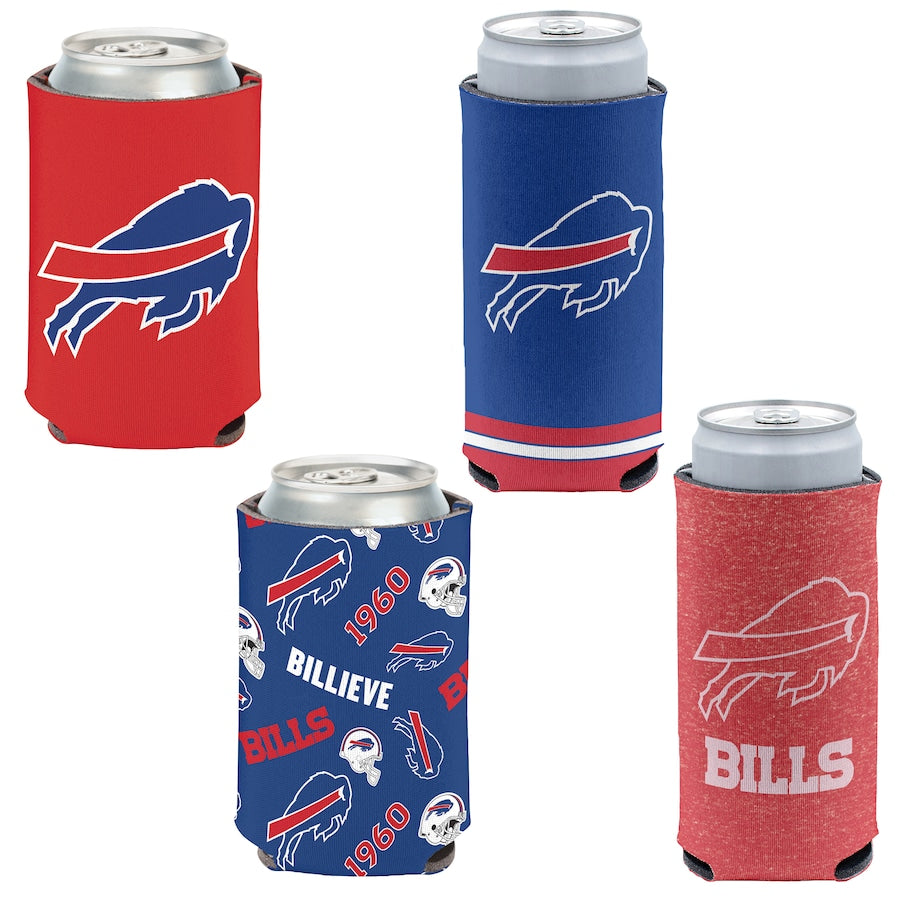 Buffalo Bills 4-Pack 12oz Can & Slim Can Cooler Set Gifts For Fan New 2025 AZHACCS000003