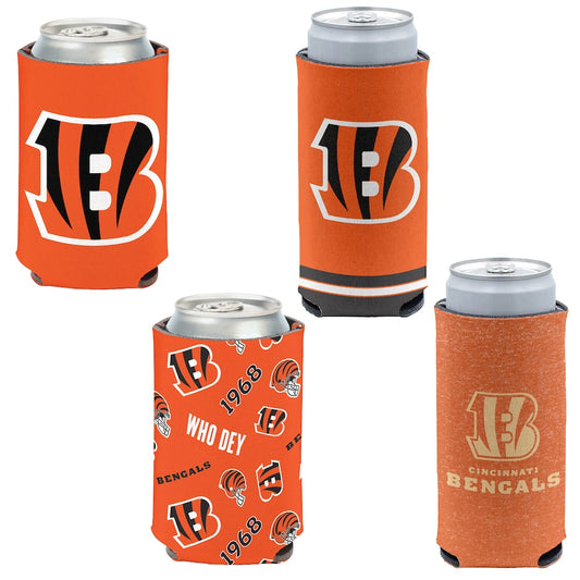 Cincinnati Bengals 4-Pack 12oz Can & Slim Can Cooler Set Gifts For Fan New 2025 AZHACCS000006