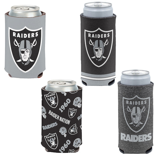 Las Vegas Raiders 4-Pack 12oz Can & Slim Can Cooler Set Gifts For Fan New 2025 AZHACCS000012