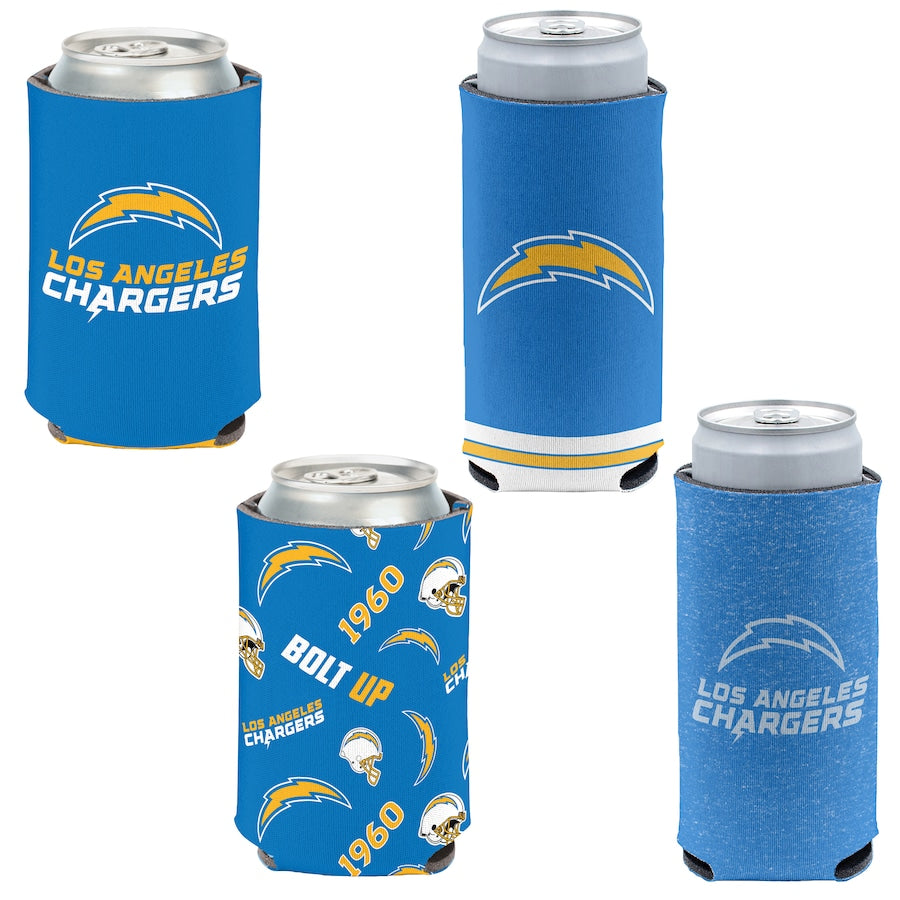 Los Angeles Chargers 4-Pack 12oz Can & Slim Can Cooler Set Gifts For Fan New 2025 AZHACCS000013