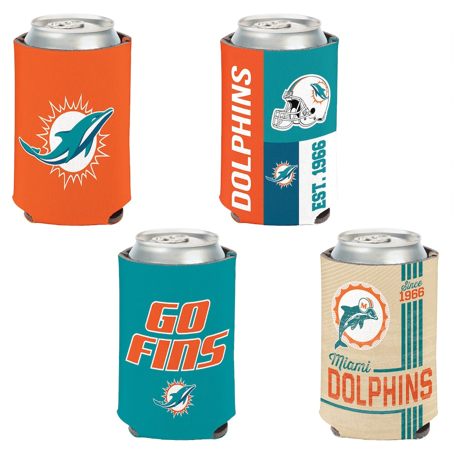 Miami Dolphins 4-Pack 12oz Can Cooler Set Gifts For Fan New 2025 AZHACCS12000012