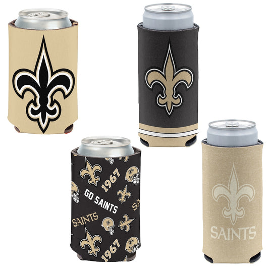 New Orleans Saints 4-Pack 12oz Can & Slim Can Cooler Set Gifts For Fan New 2025 AZHACCS000018