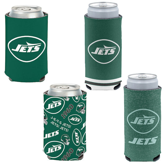 New York Jets 4-Pack 12oz Can & Slim Can Cooler Set Gifts For Fan New 2025 AZHACCS000020