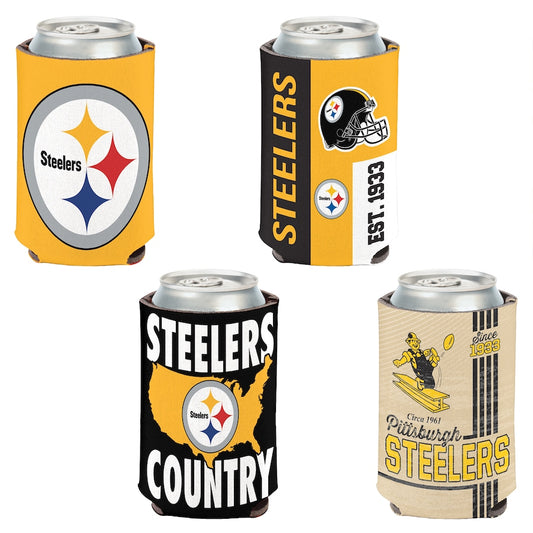 Pittsburgh Steelers 4-Pack 12oz Can Cooler Set Gifts For Fan New 2025 AZHACCS12000015
