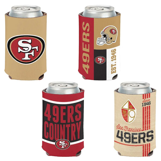 San Francisco 49ers 4-Pack 12oz Can Cooler Set Gifts For Fan New 2025 AZHACCS12000016