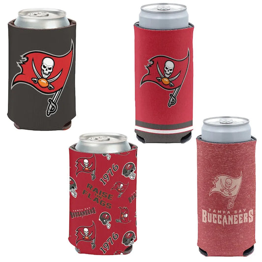 Tampa Bay Buccaneers 4-Pack 12oz Can & Slim Can Cooler Set Gifts For Fan New 2025 AZHACCS000024