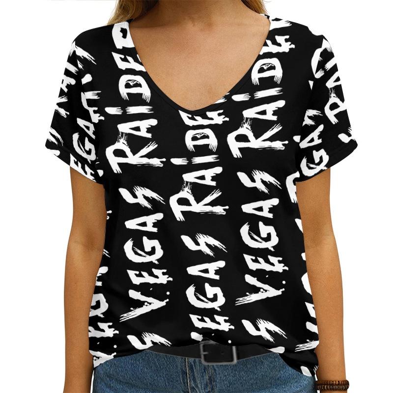 Las Vegas Raiders V-neck Women T-shirt AGCWTS612