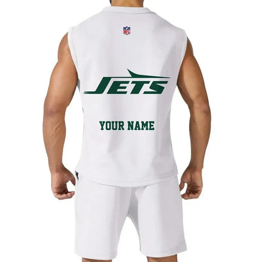 New York Jets Combo Men Jersey Tank Top and Shorts AZICOTATTMS00010