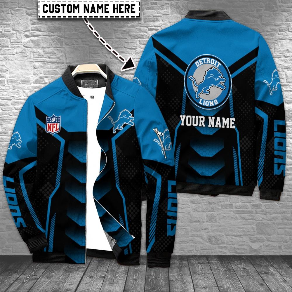 Detroit Lions Personalized Bomber Jacket AZCBJ157