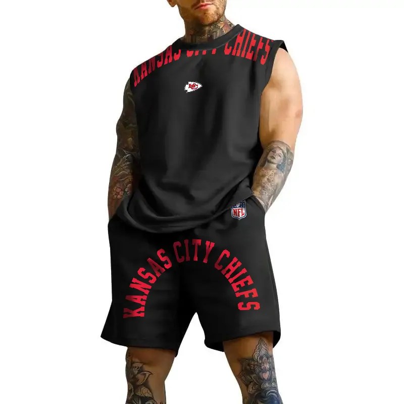Kansas City Chiefs Combo Men Jersey Tank Top and Shorts AZICOTATTMS00009